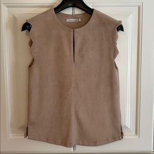 Bishop + Young Beige Velvet Top
